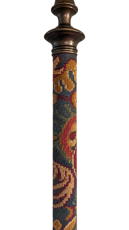 Vintage Capiz and Tapestry Floor Lamp