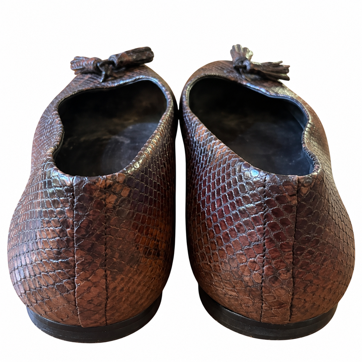 Vintage Paul Smith  Snake-Effect Leather Tassel Flats (40)