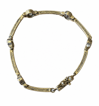 VNTG Sterling Multi-Gemstone Bar Link Bracelet