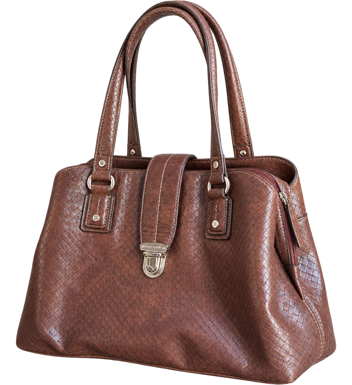 Vintage 1990s Liz Claiborne Brown Woven Handbag