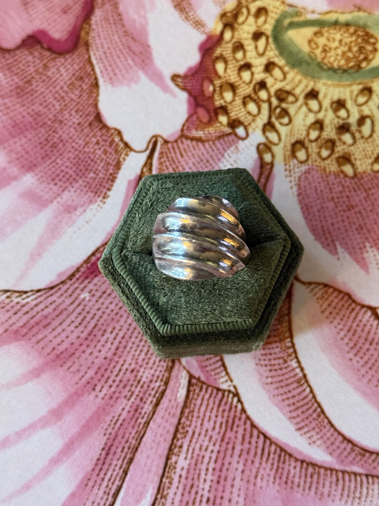 VNTG Sterling Silver Modernist Dome Ring, 9